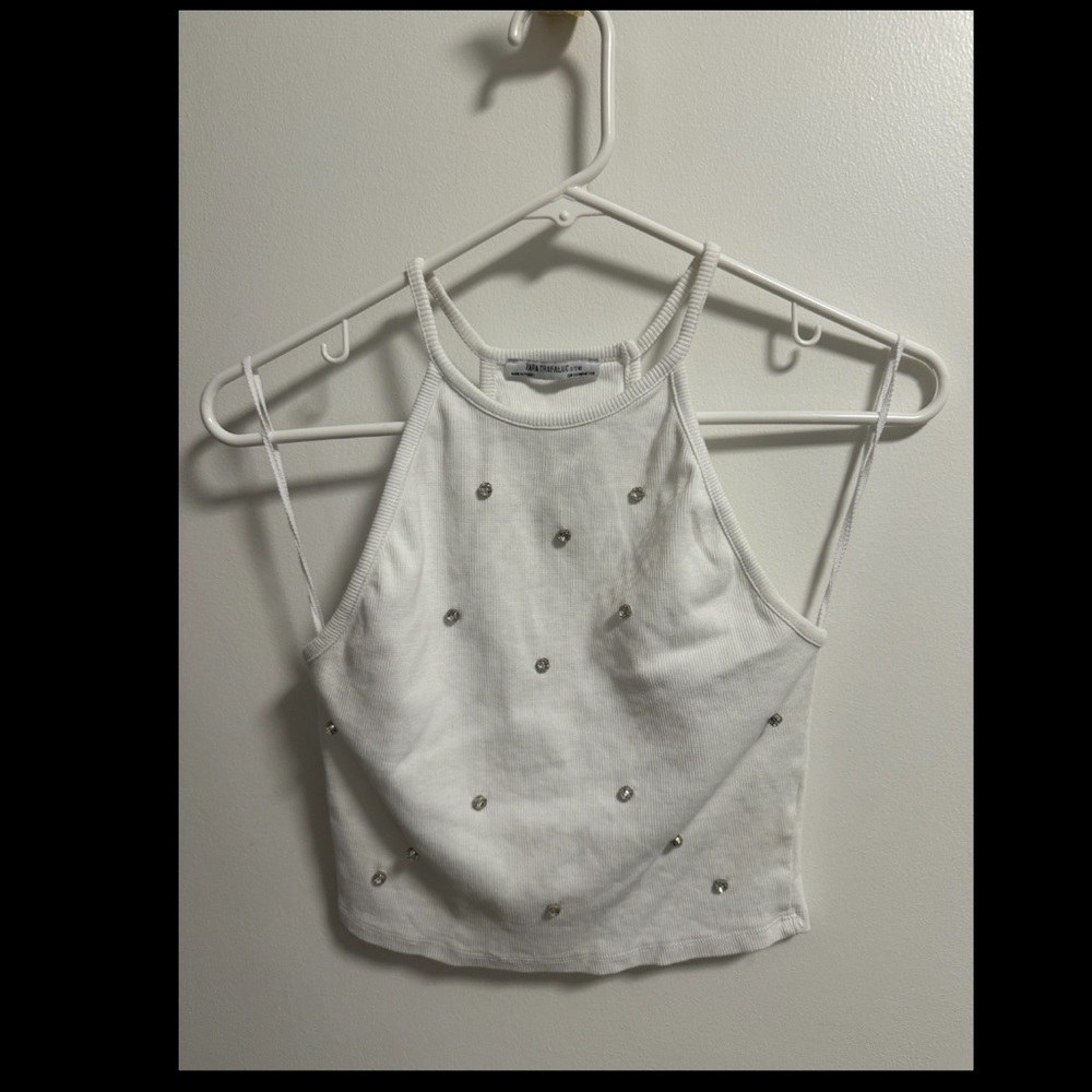 Rhinestone Rib Tank Top